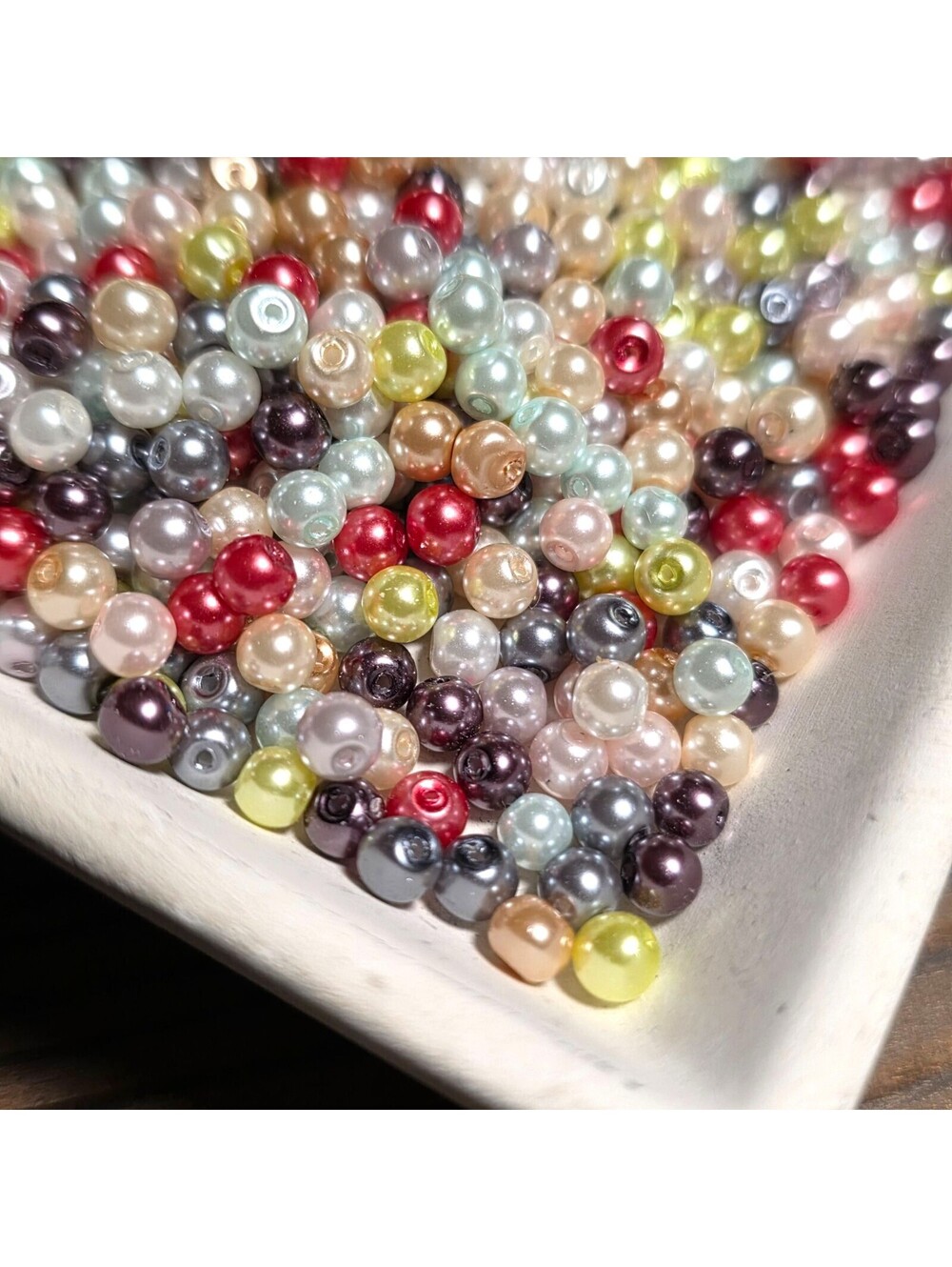 Bulk Lot Glass Pearl Beads 4mm Round in Mixed Colors USA Jewelry Supply 100 pcs - Picture 1 of 10
